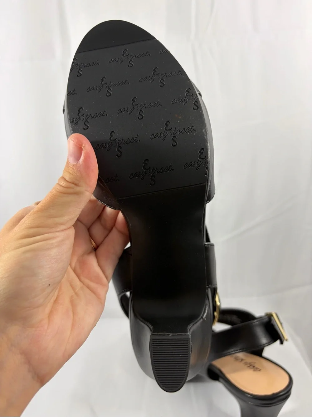 NWT Easy Street Women’s Size 6.5W Black Crisscross Slingback Heels